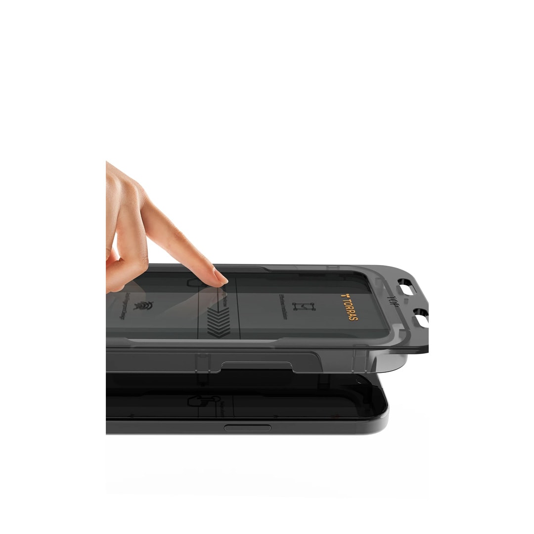 TORRAS iPhone 16 Pro Install Master AutoKit Privacy Cam Ekran Koruyucu - Siyah