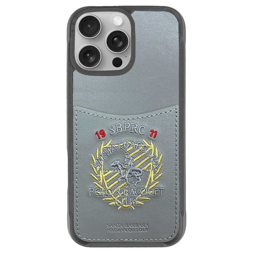 SBPRC iPhone 16 Pro Max Abner İçi Süet Nakış Desenli Kartvizitli Kılıf
