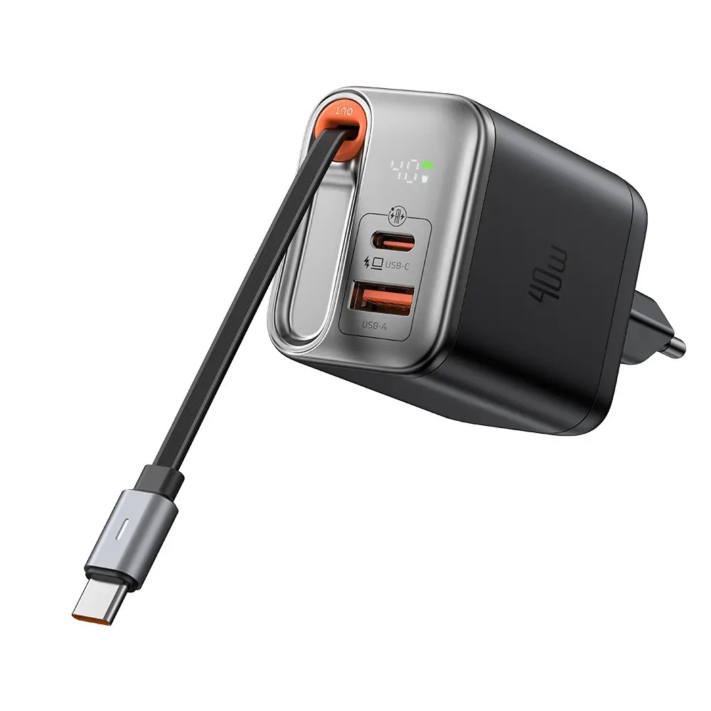 MCDODO CH-4281 FreeGo 40W Dahili Geri Çekilebilir Kablolu GaN Şarj Cihazı 