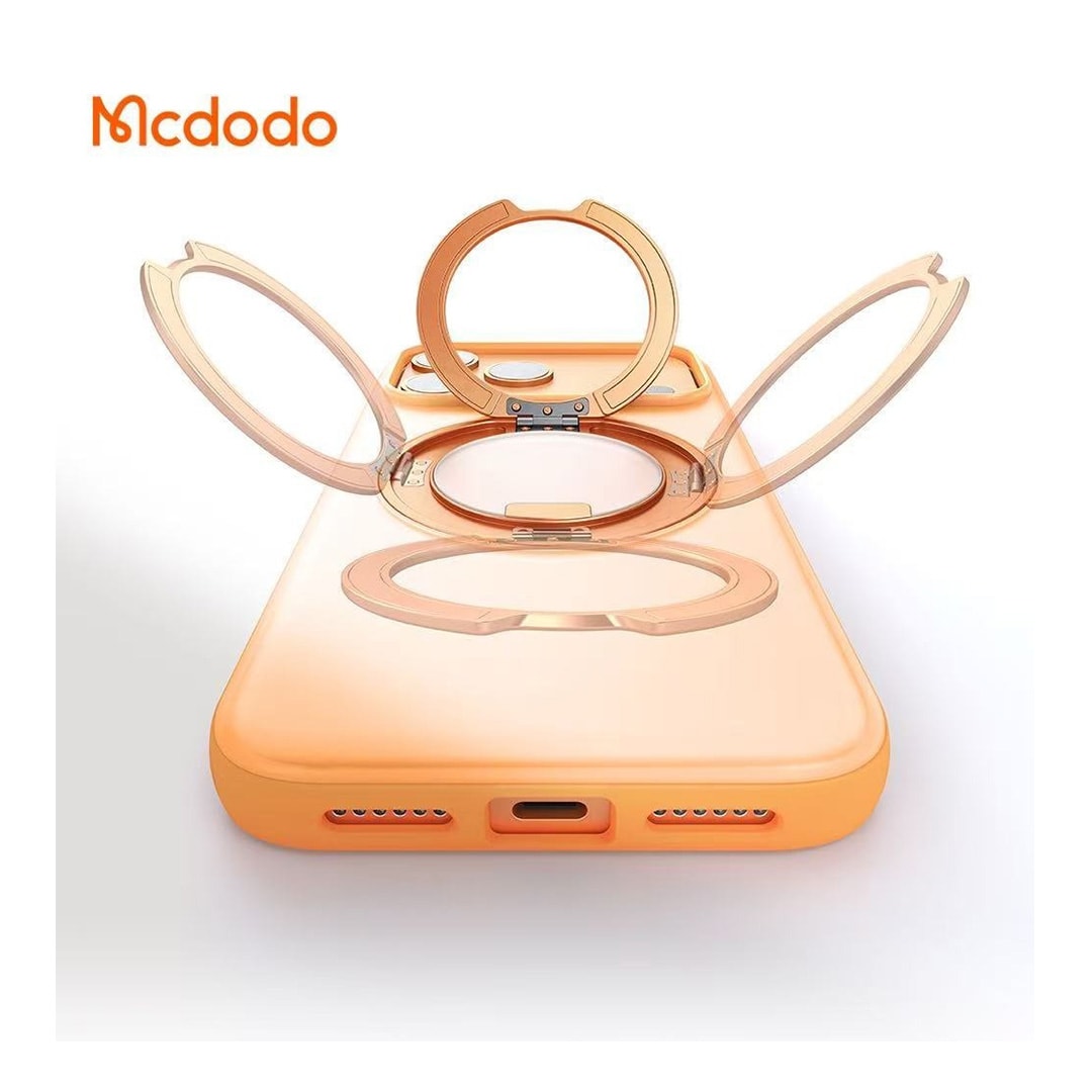 MCDODO PC-1874 iPhone 17 Pro için kamera düğmeli OBase Manyetik 360° Halka Standlı Kılıf