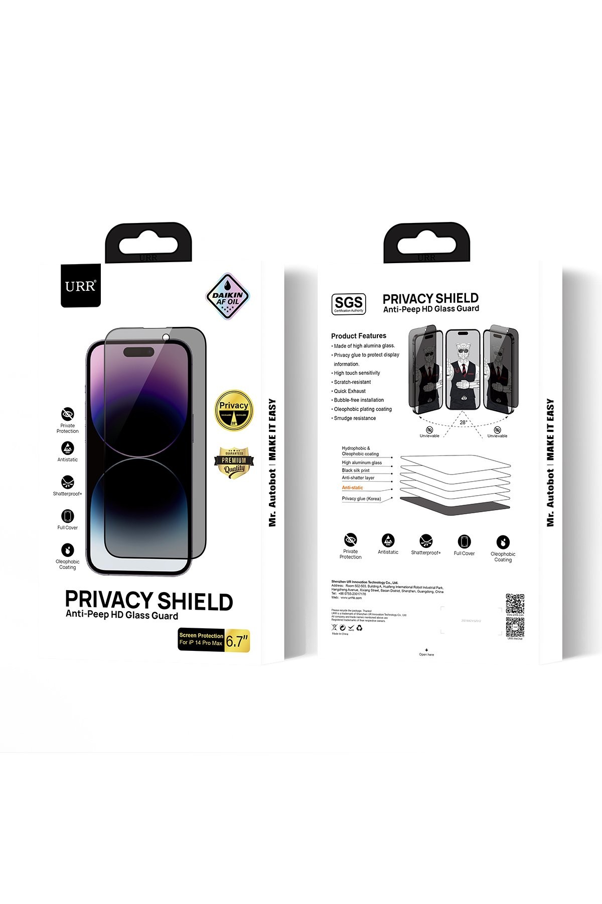 URR iPhone 15 Pro 3D Resin Edge Cam Ekran Koruyucu - Siyah