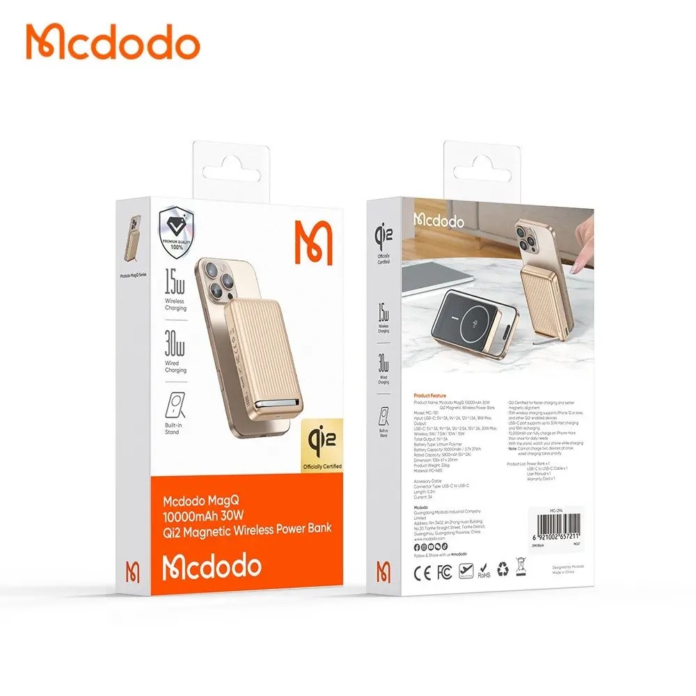 MCDODO MC-781 10.000 Mah 30 W Qi2 Manyetik Stantlı Powerbank