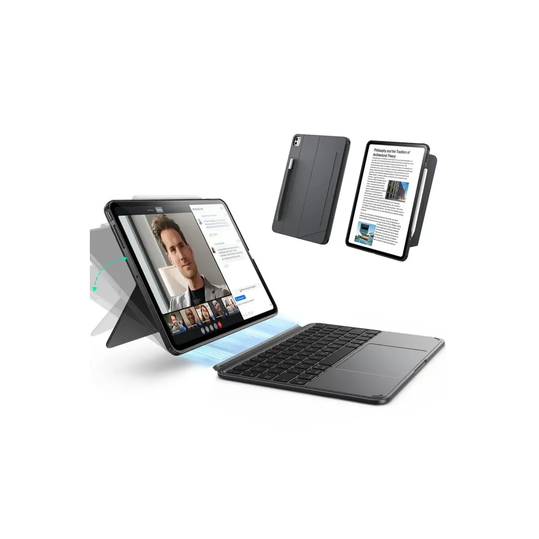 Shift Randi Tablet ESR iPad Air 11 (2024) Shift Manyetik Klavyeli Tablet Kılıfı - Koyu Gri