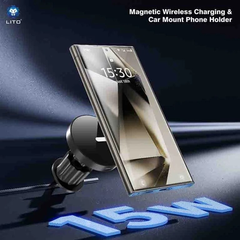 LITO W04 15W Taşınabilir Kablosuz Manyetik Araç Cep Telefonu Tutucu & Şarj Cihazı