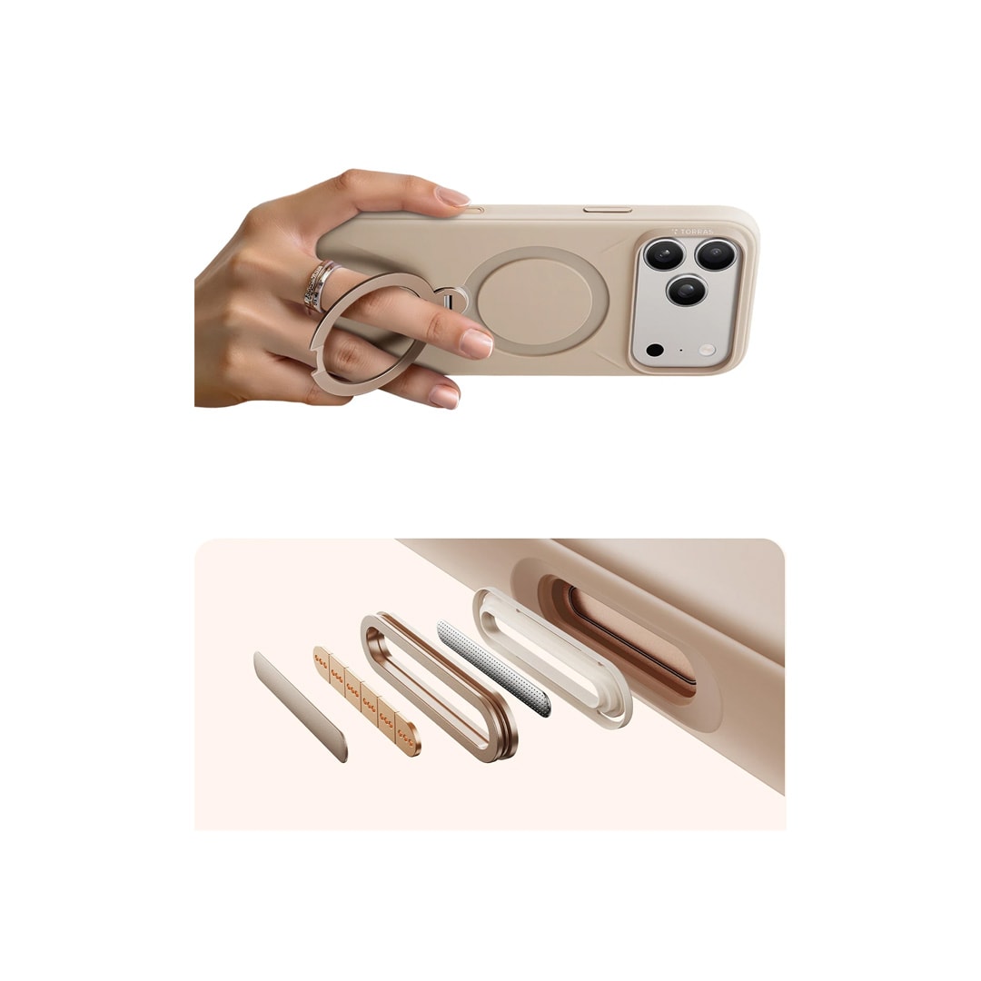 TORRAS iPhone 17 Pro Max O Stand Spin Silicone Serisi Magsafe Kılıf