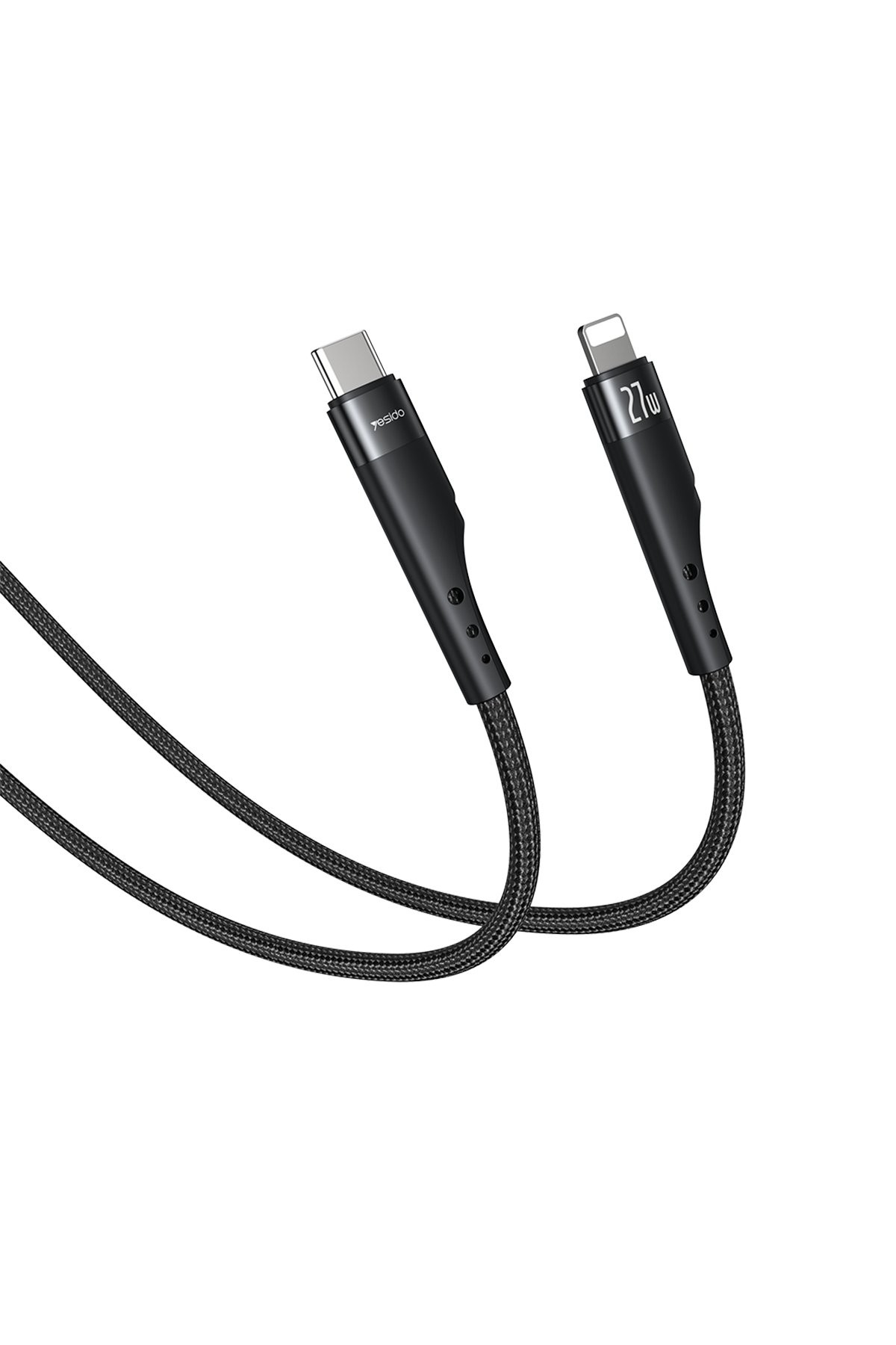 YESIDO CA116 3M 60W Hasırlı Type-C to Type-C PD Hızlı Şarj Kablosu - Siyah