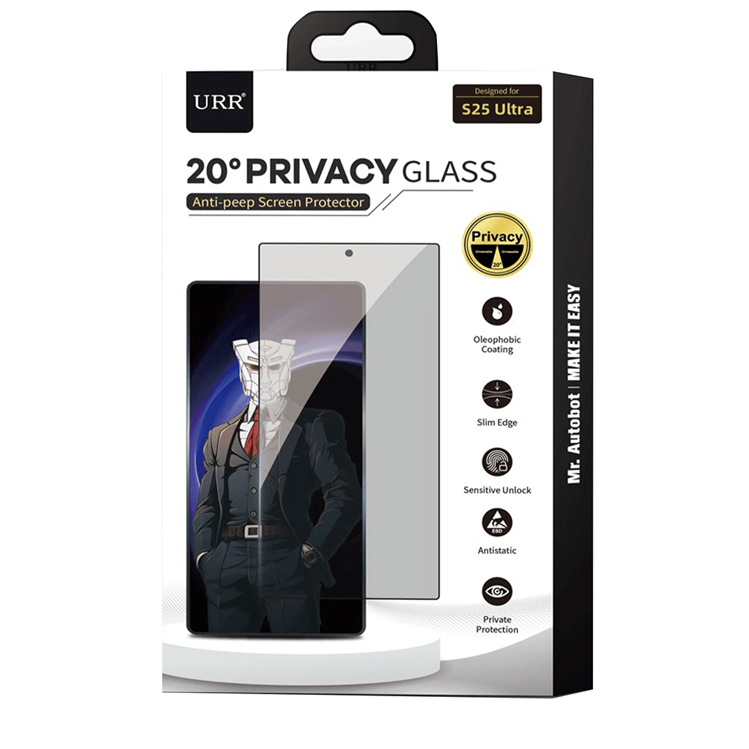 URR Samsung Galaxy S25 Ultra 2.5D HD 20º Privacy Cam Ekran Koruyucu - Siyah