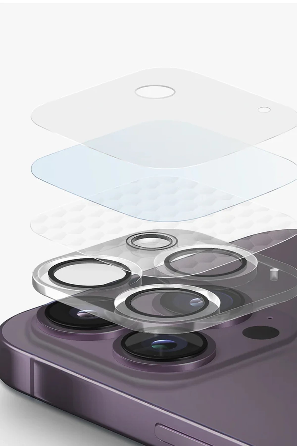 UNIQ iPhone 13 Pro Max Optix 360 Kamera Lens Koruma Cam - Şeffaf