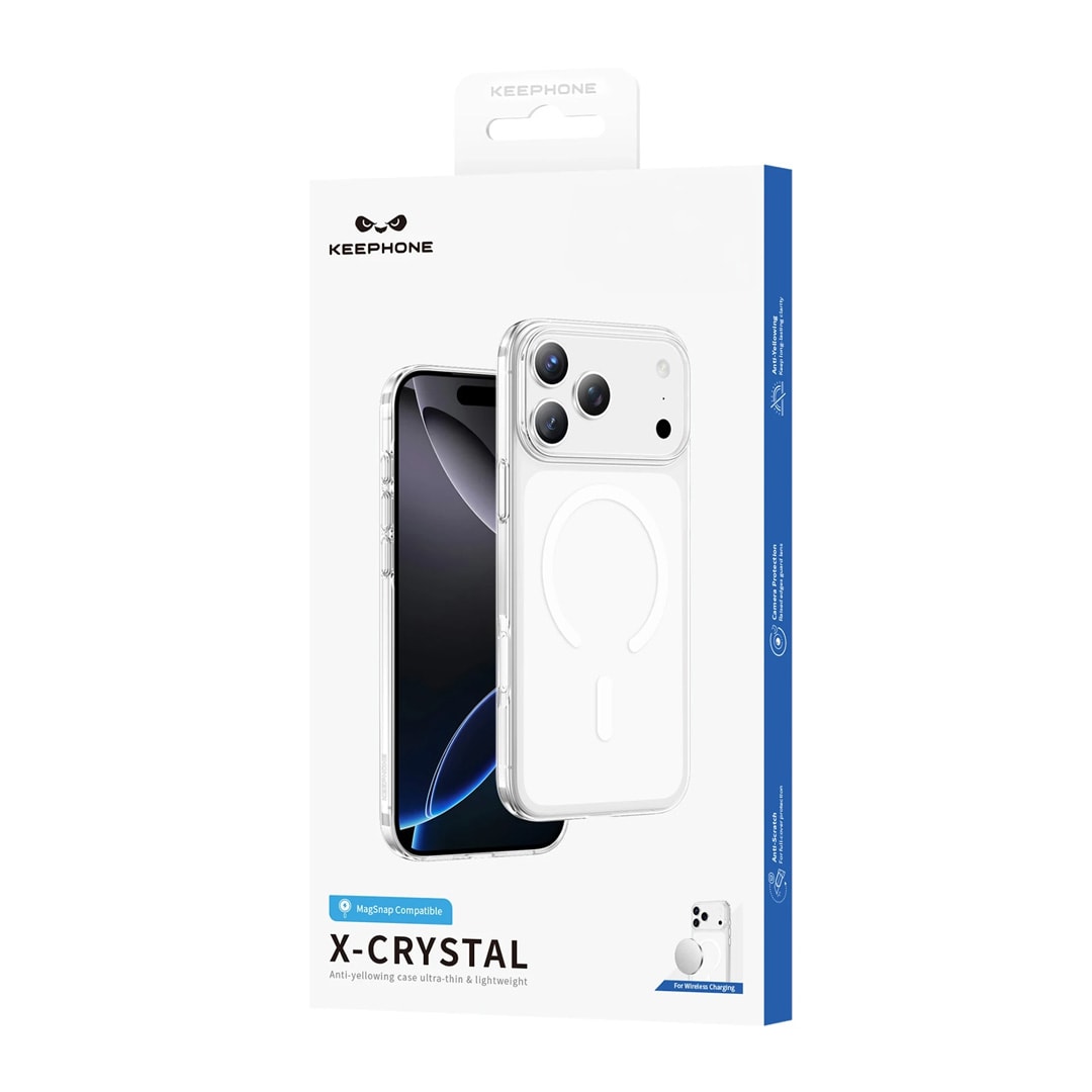 KEEPHONE iPhone 17 X-Crystal Slim Magsafe Kılıf - Şeffaf