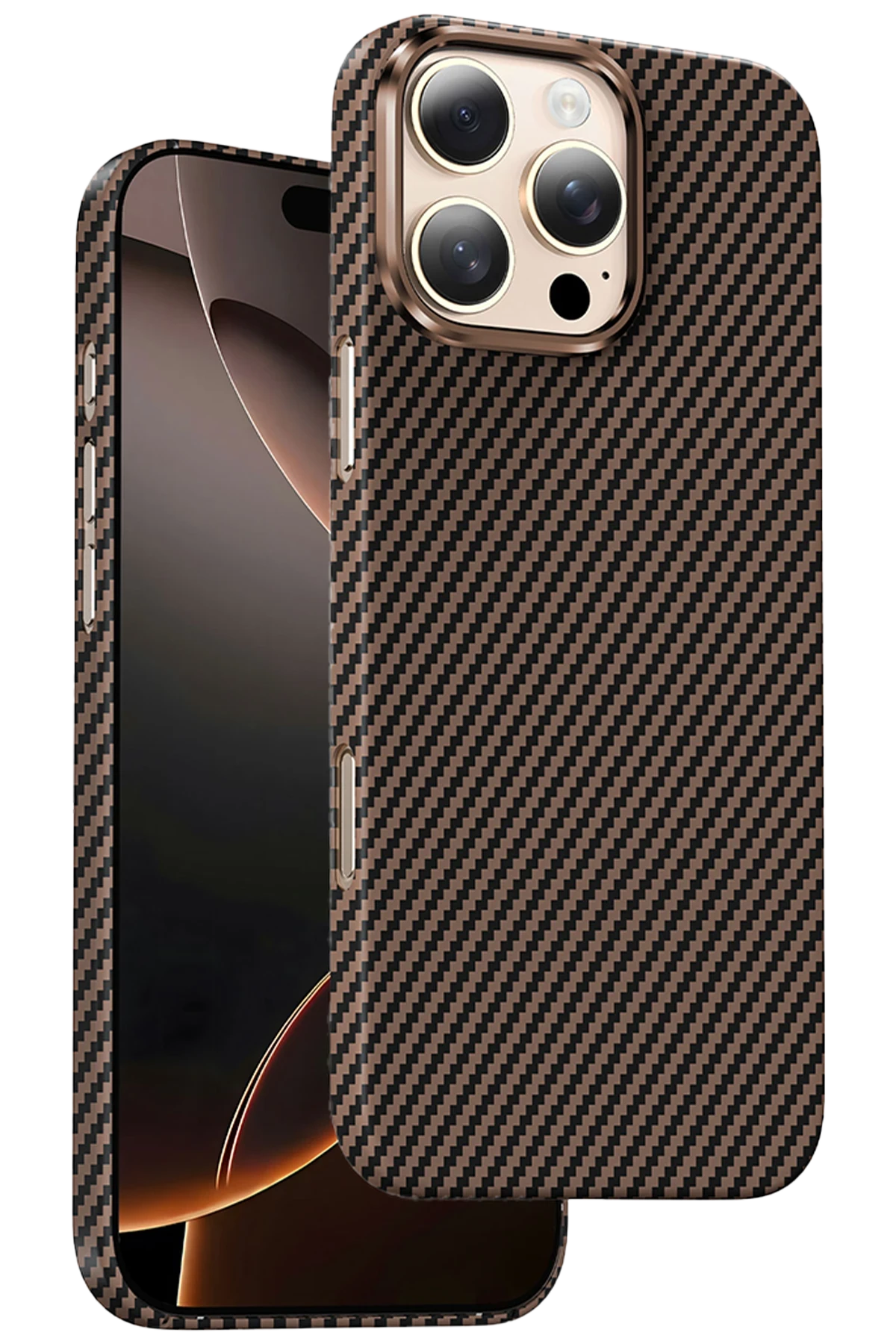 KEEPHONE iPhone 16 Pro Max Magsafe Şarj Özellikli 0,5 mm Süper İnce Aramid Karbon Fiber Kevlar Kılıf