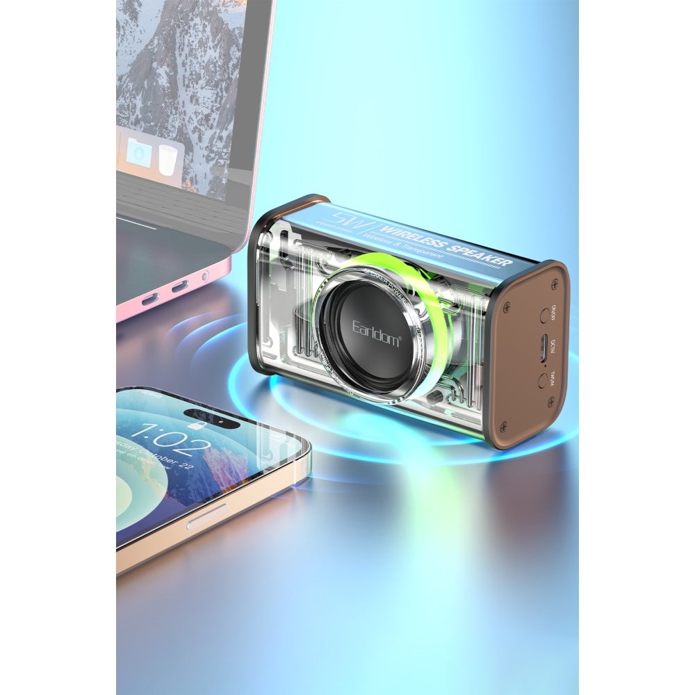 EARLDOM A31 RGB Işıklı Bluetooth 5.1 Kablosuz Hoparlör - Beyaz