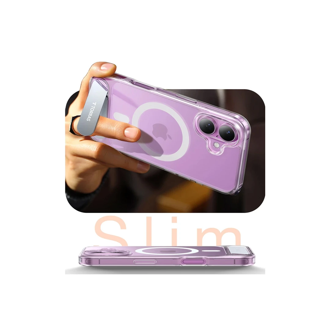 TORRAS iPhone 16 P Stand Serisi Magsafe Kılıf - Şeffaf