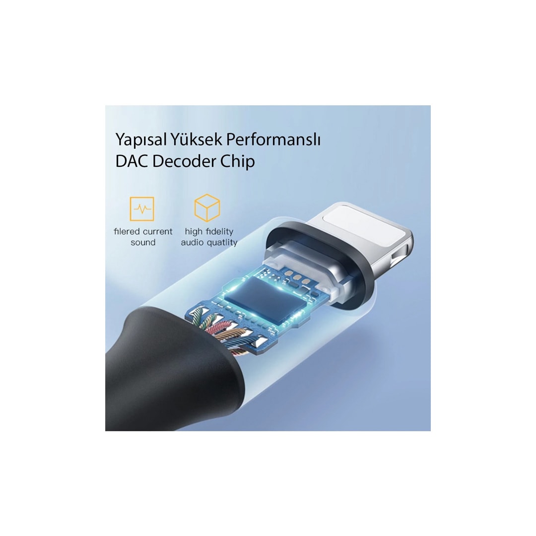 YESIDO YAU35 Lightning to Aux Kablo 1M - Siyah