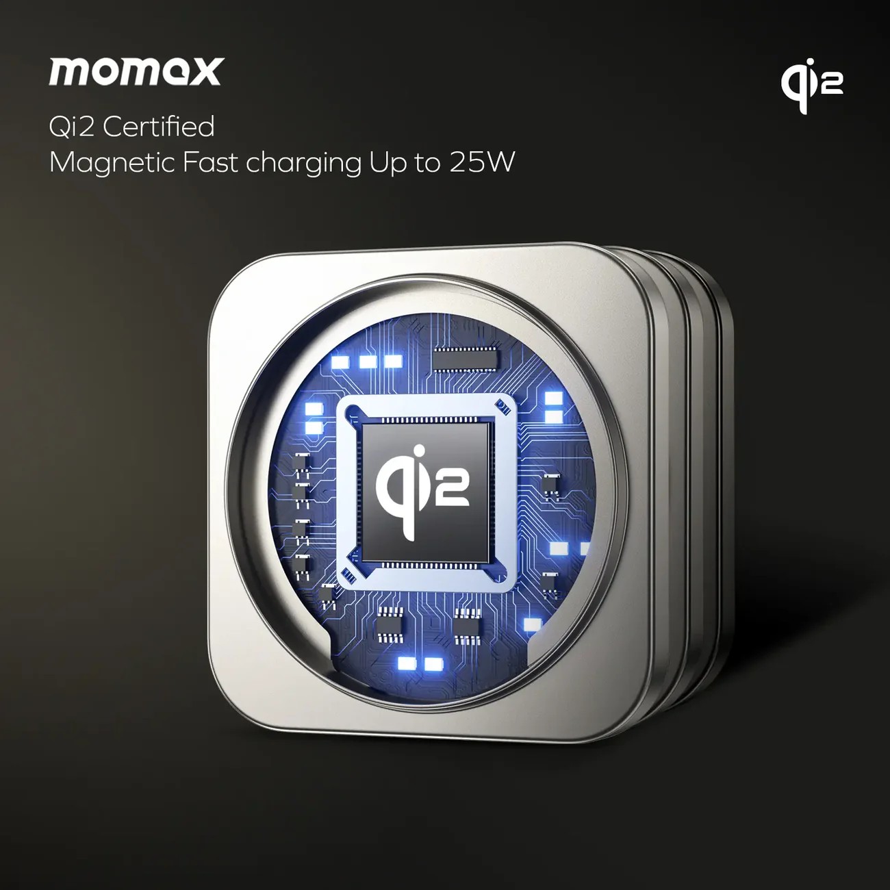 MOMAX UD31 Q2.Mag 3-in-1 Katlanır Qi2 15W Manyetik Kablosuz Şarj Standı - Titanyum