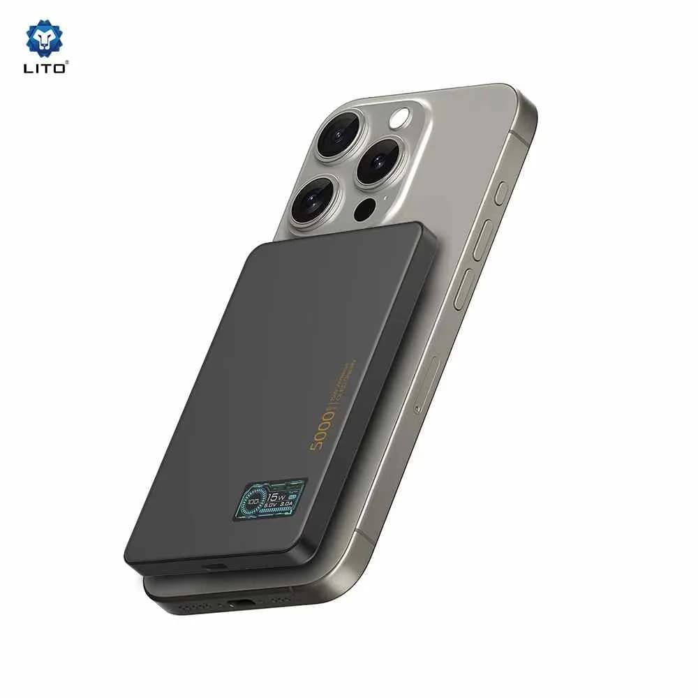 Ip11 Lp07 LITO LP07 15W Ultra İnce 5’i 1 Arada Manyetik Qi2 Powerbank 5000 mAh