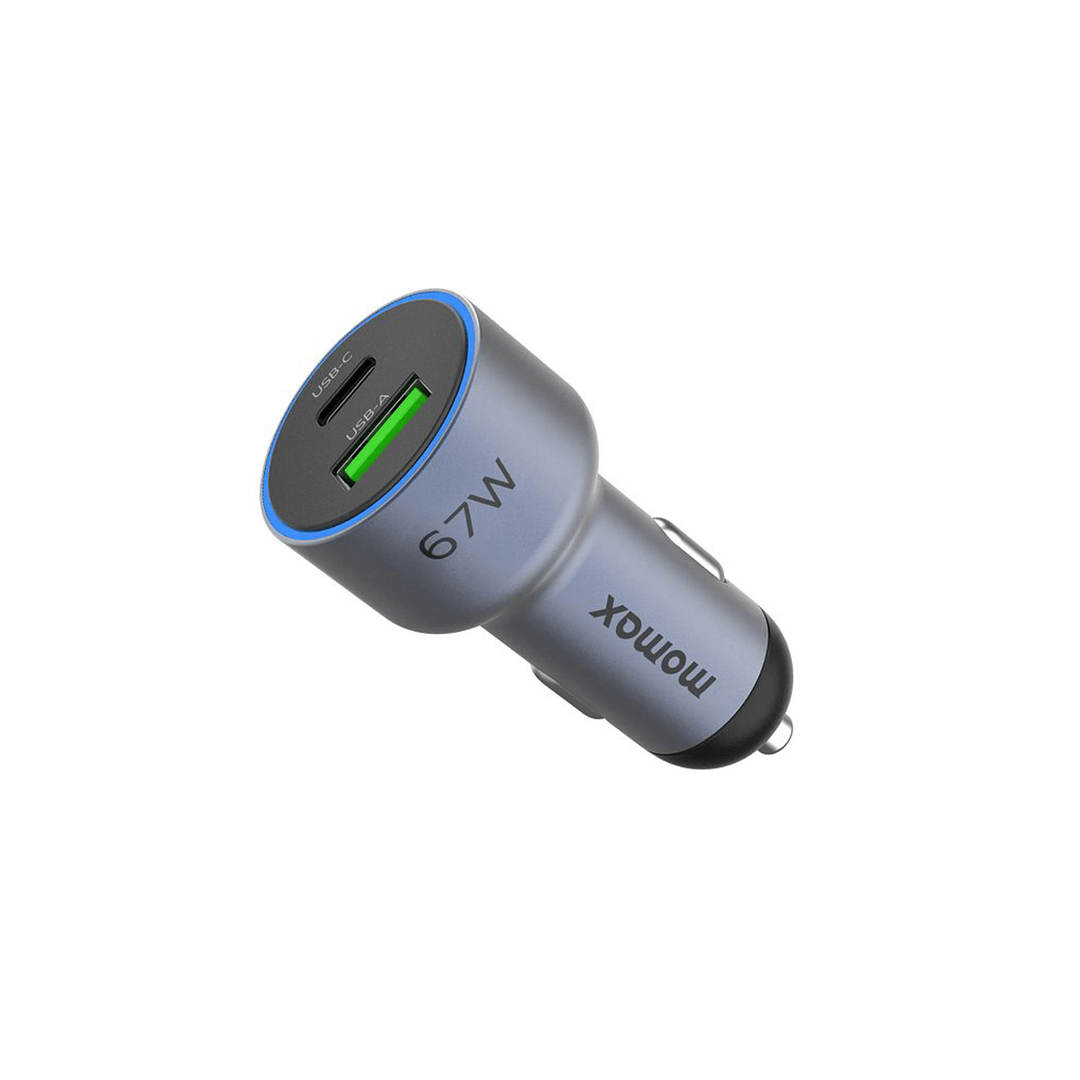 MOMAX UC16 MoVe 67W 2 in 1 Dual-Port Hızlı Araç Şarjı - Gri