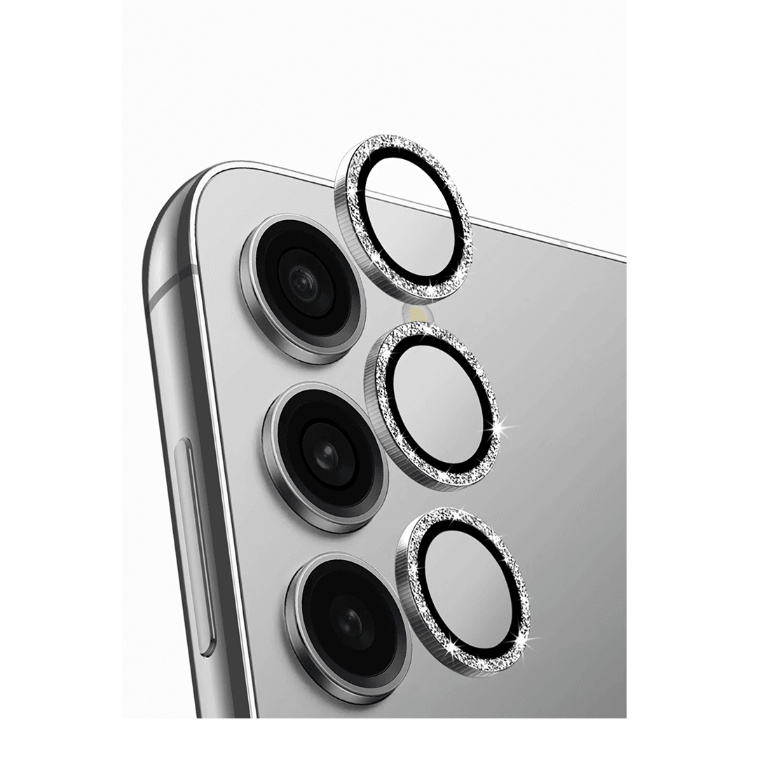 UNIQ Samsung Galaxy S24 Plus Optix Simli Alüminyum Kamera Lens Koruyucu - Gümüş