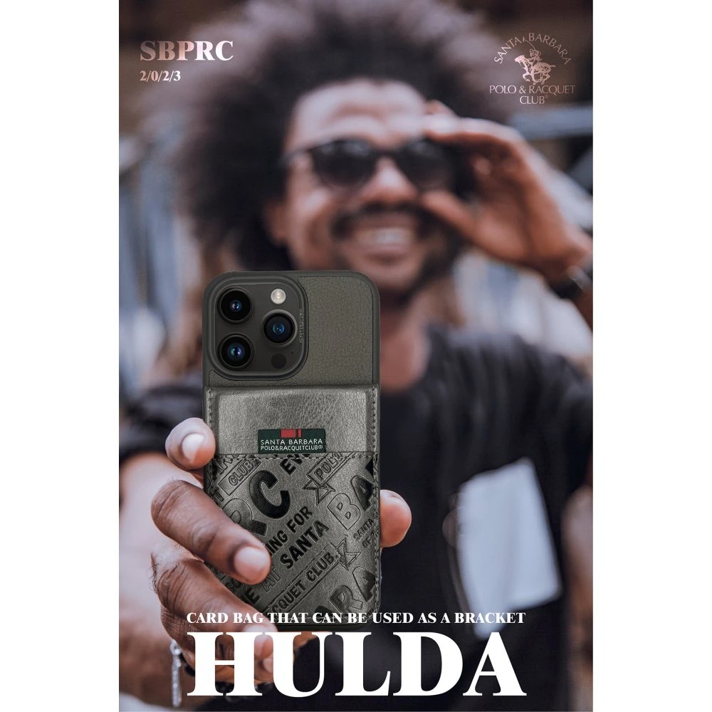 SBPRC iPhone 15 Hulda Kartvizitli Kılıf - Koyu Gri