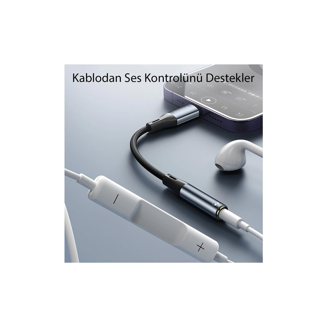 YESIDO YAU38 Type-C to Aux Dönüştürücü - Siyah