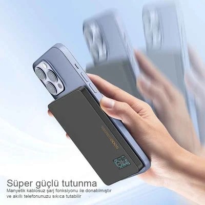 LITO LP07 15W Ultra İnce 5’i 1 Arada Manyetik Qi2 Powerbank 5000 mAh