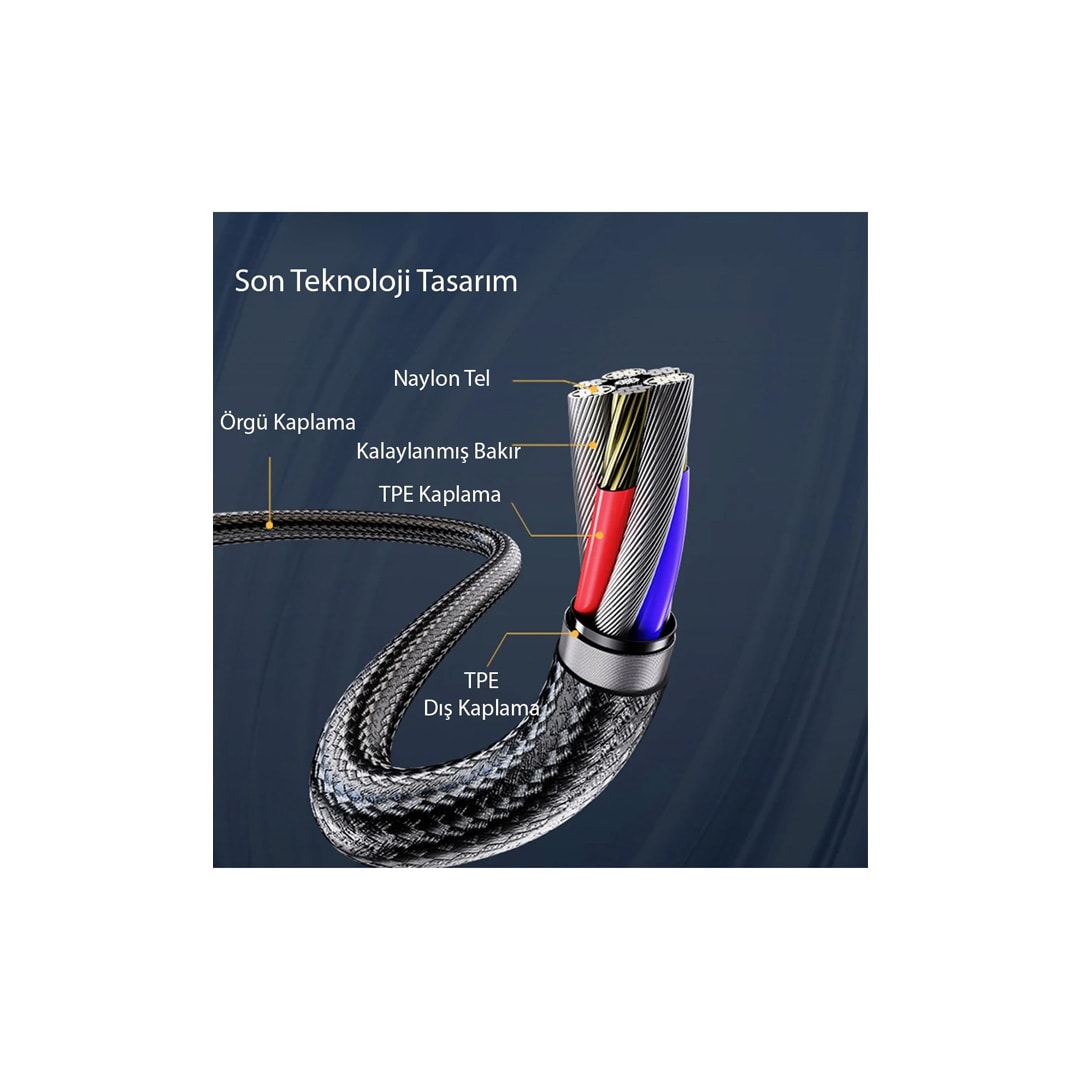 YESIDO YAU35 Lightning to Aux Kablo 1M - Siyah