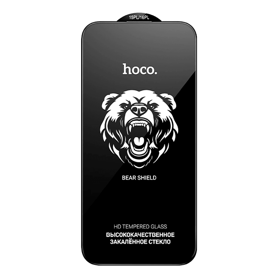 HOCO iPhone 16 Bear Shield HD Cam Ekran Koruyucu - Siyah