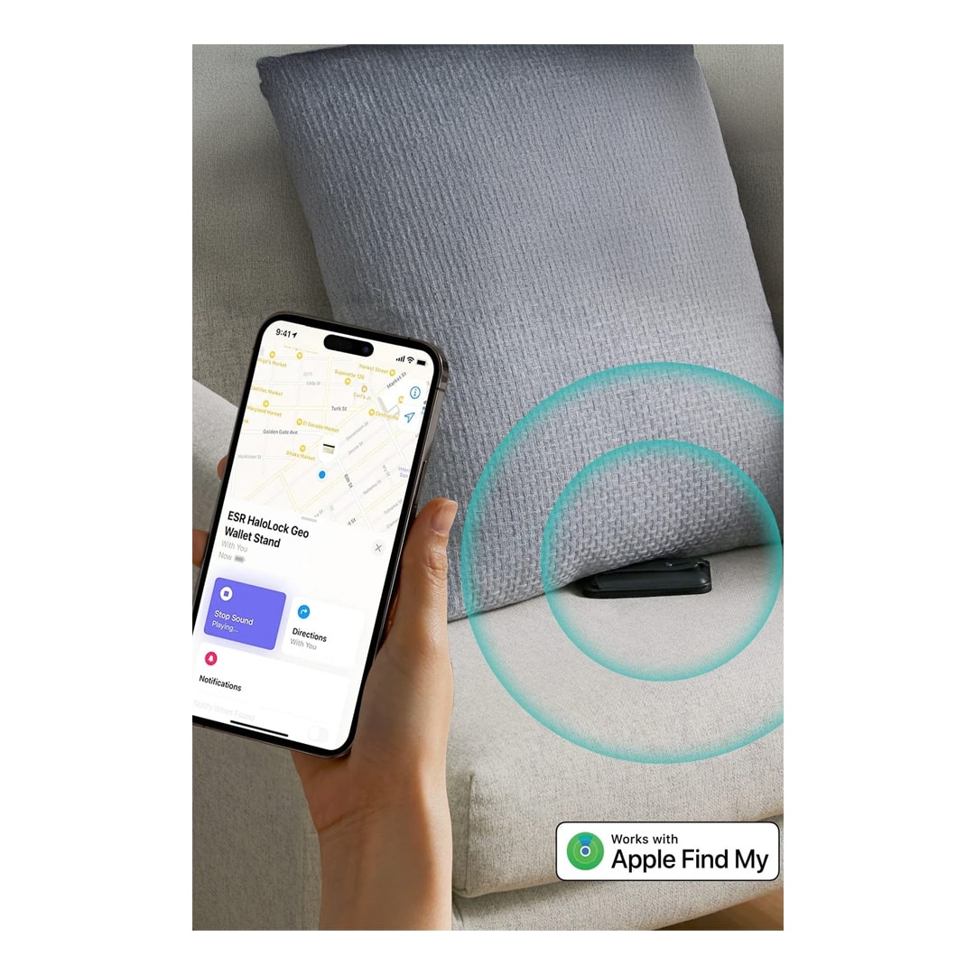 ESR HaloLock Geo Find My Destekli Stant Özellikli Magsafe Kartlık - Siyah