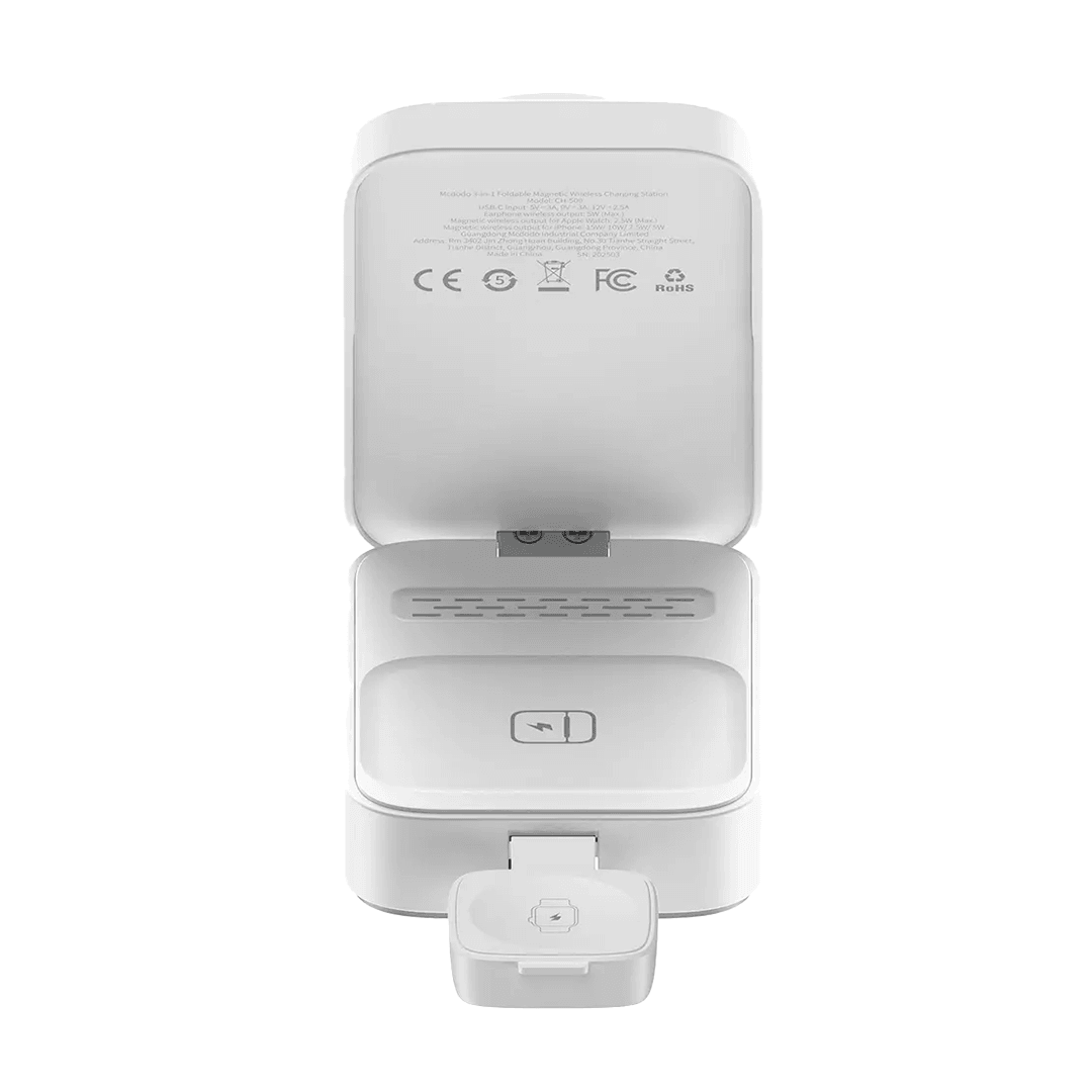 MCDODO CH-5090 15W 3'ü 1 Katlanabilir Kablosuz Şarj Standı - Beyaz