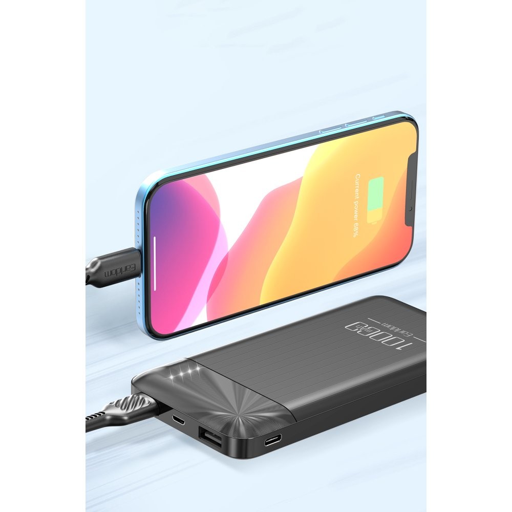 EARLDOM PB63 10.000 mAh 2 Adet 10W USB Çıkışlı Powerbank - Siyah
