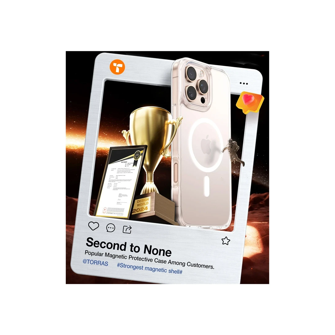 TORRAS iPhone 16 Pro Max Diamond Clear Magsafe Kılıf - Şeffaf