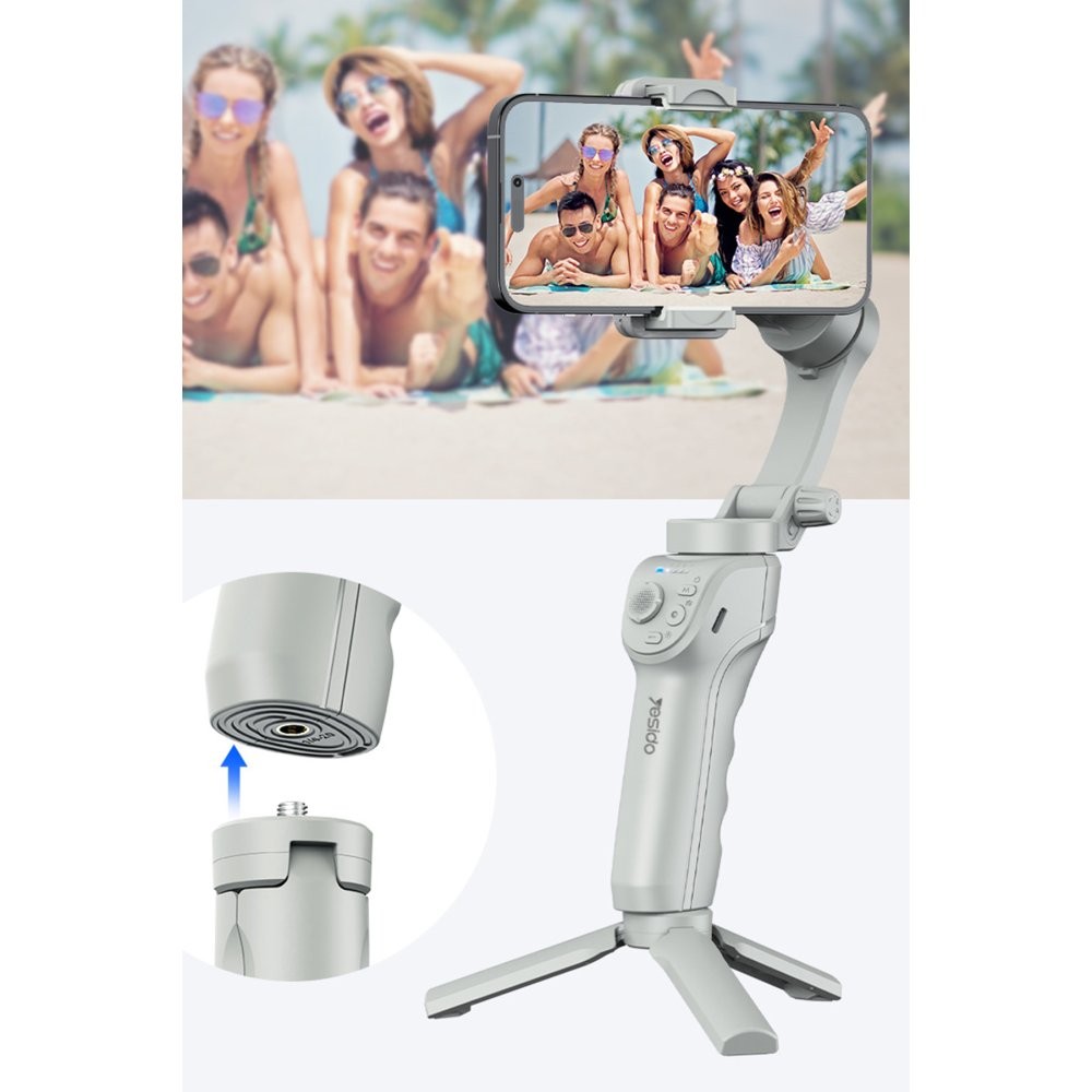 YESIDO SF18 360 Derece Otomatik Yüz Takipli Tripodlu BT 5.0 Selfie Gimbal - Gri