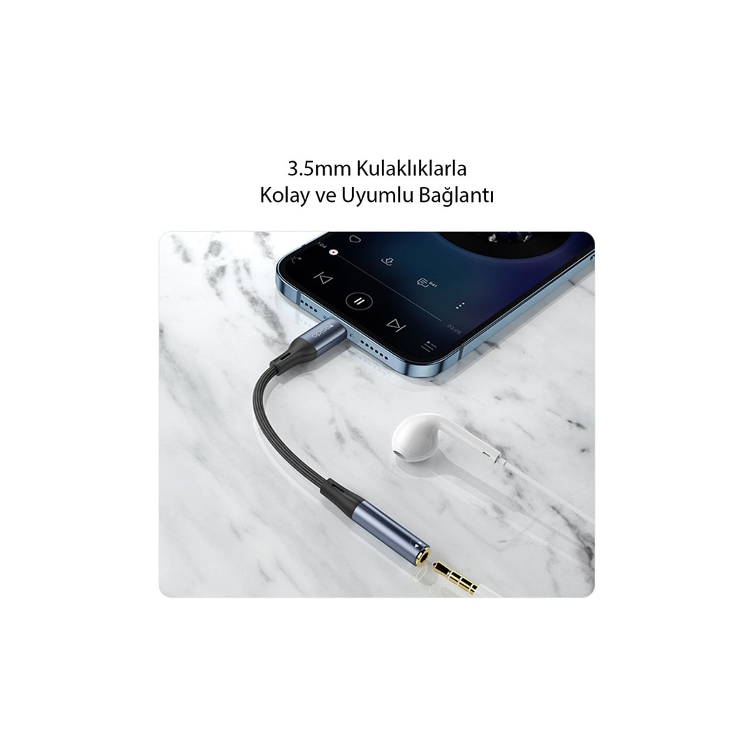 YESIDO YAU38 Type-C to Aux Dönüştürücü - Siyah