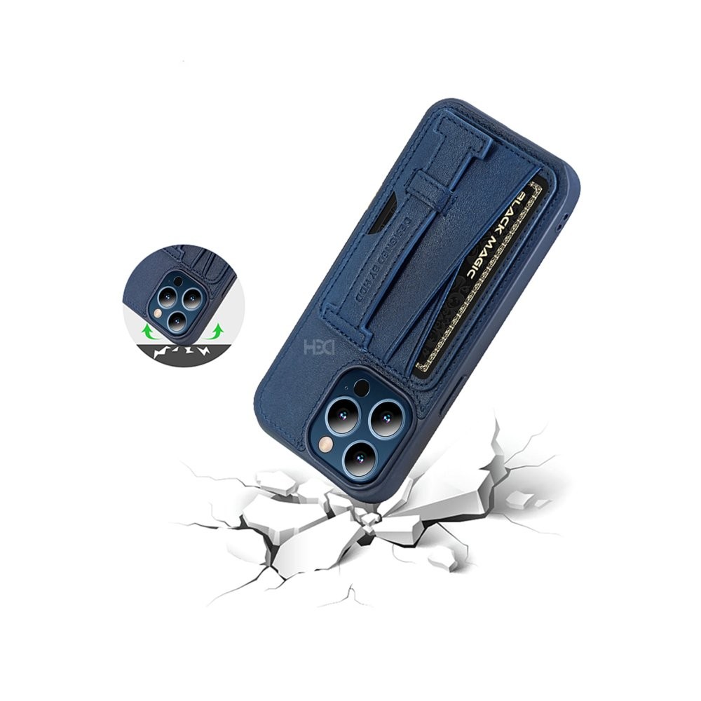 HDD iPhone 15 Pro Max HD Deri Kartvizitli Kılıf - Lacivert