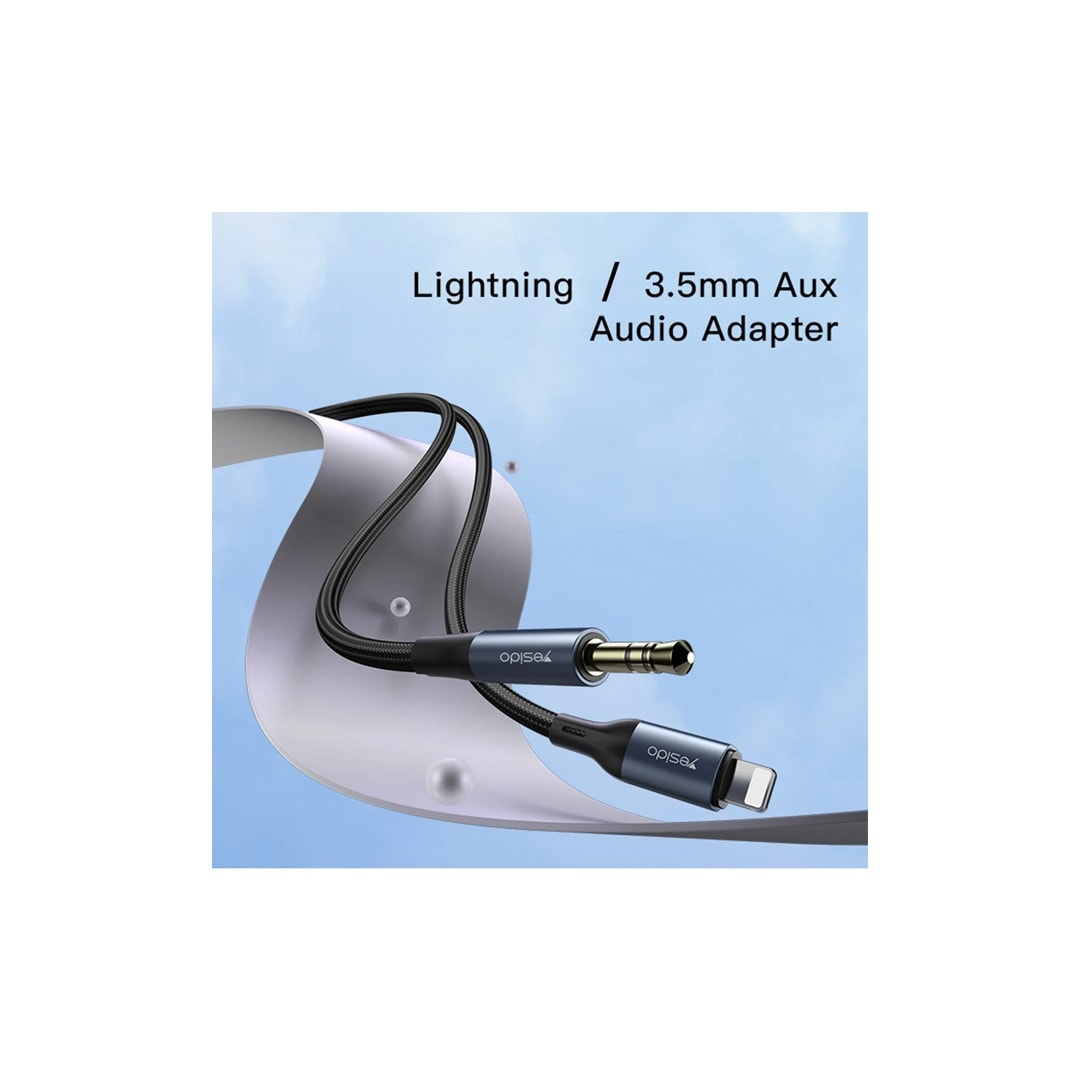 YESIDO YAU35 Lightning to Aux Kablo 1M - Siyah