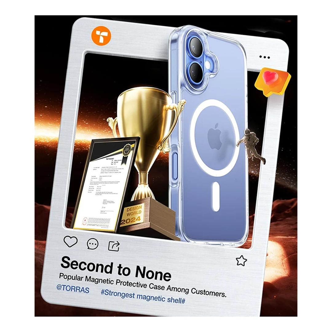 TORRAS iPhone 16 Diamond Clear Magsafe Kılıf - Şeffaf