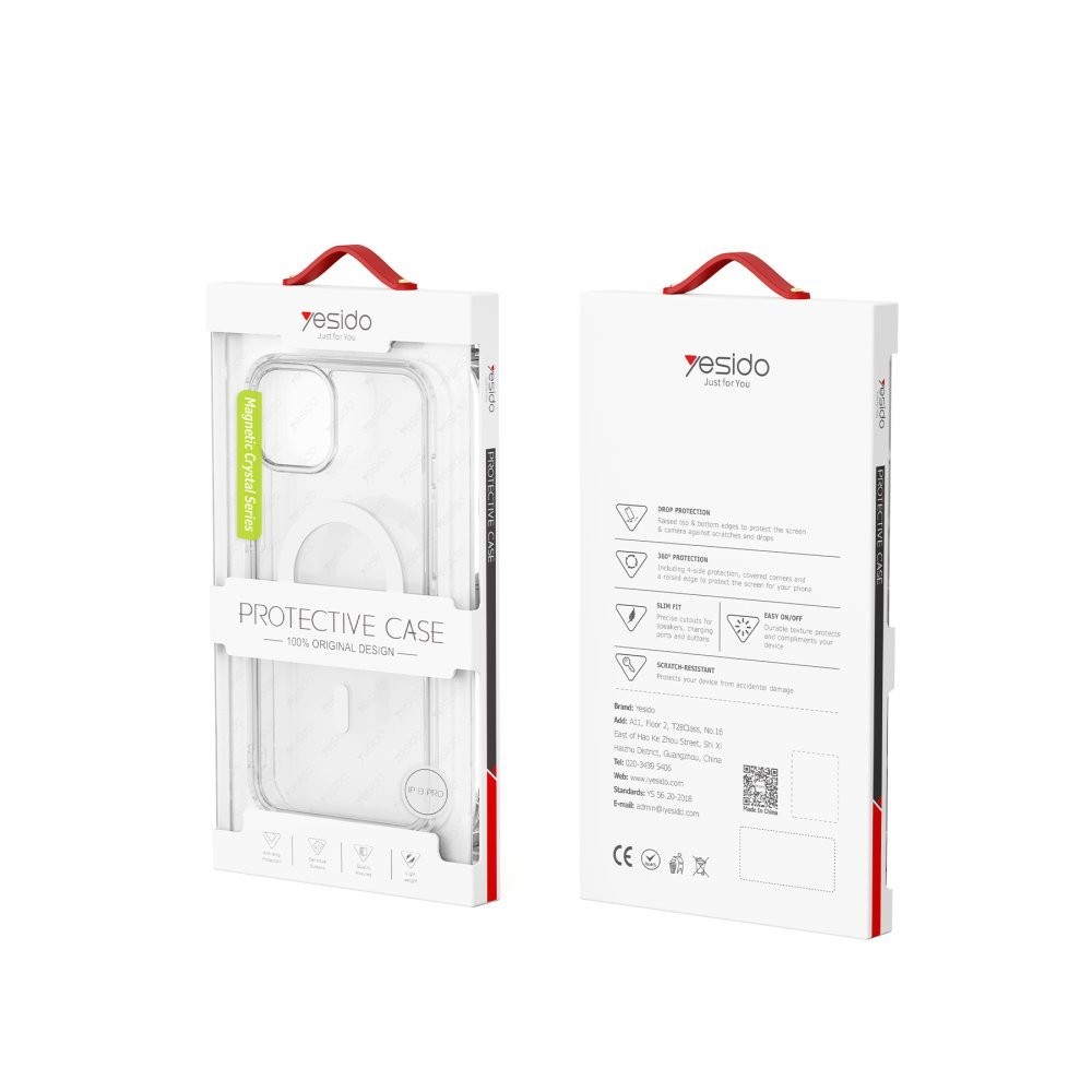 YESIDO iPhone 14 Pro Max PC03 Ace Şeffaf Magsafe Kılıf - Şeffaf