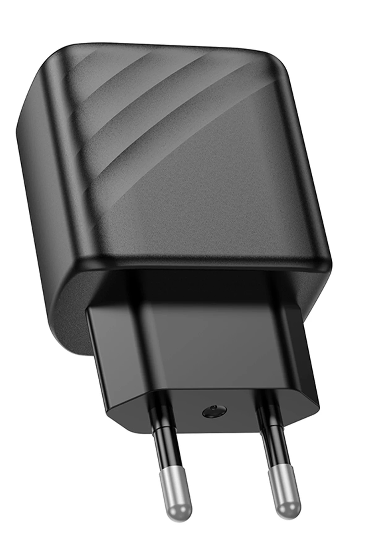 HOCO CS23A Sunlight 30W 1 Adet Type-C ve 1 Adet USB 3.0 QC Çıkışlı PD Hızlı Şarj Aleti - Siyah