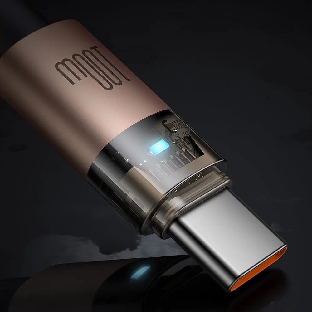 MCDODO CA-5581 Type-C to Type-C 100W 1.2 m LED Işıklı Şeffaf Kablo