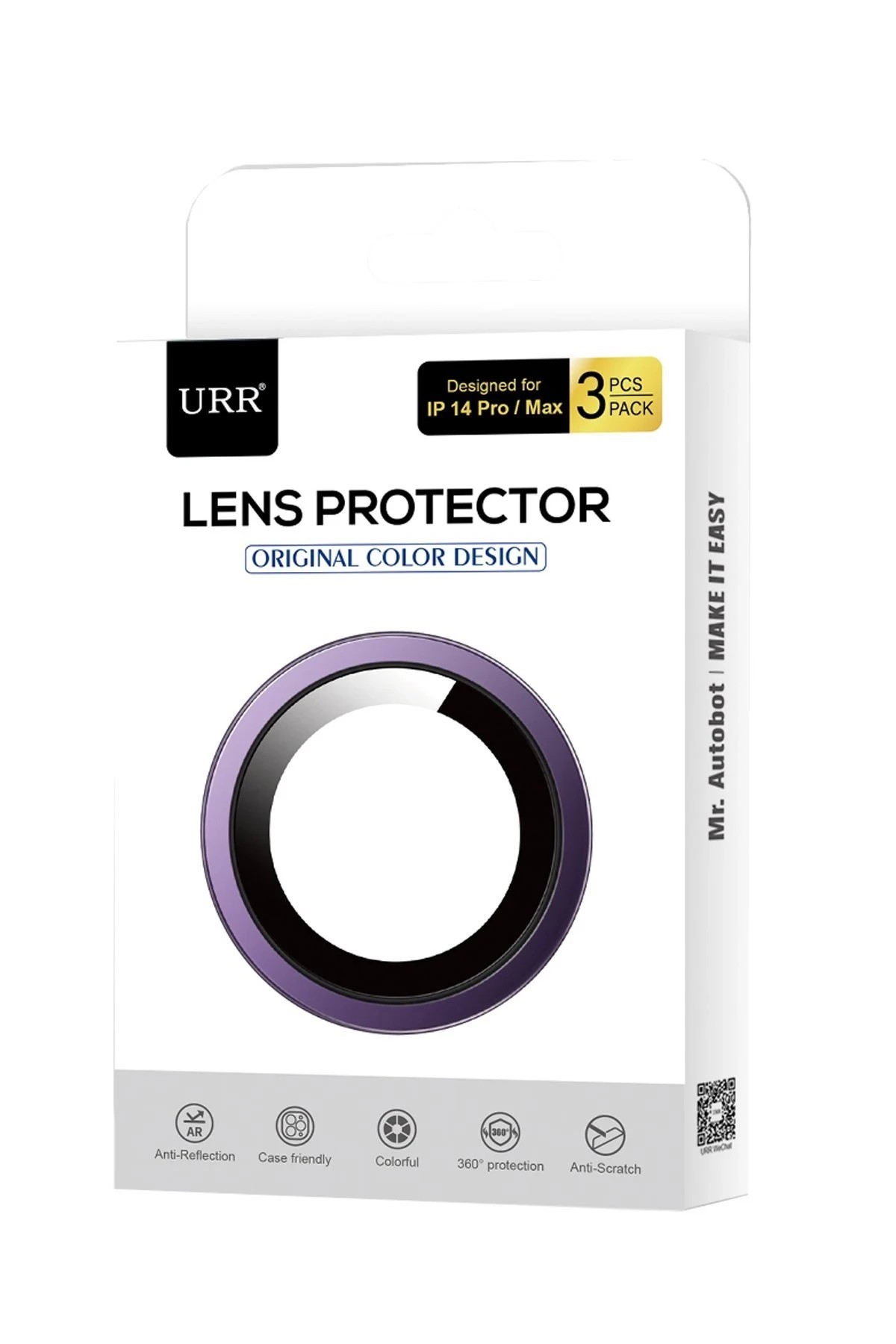 URR iPhone 15 3D PVD Dioxide Kamera Lens Koruyucu