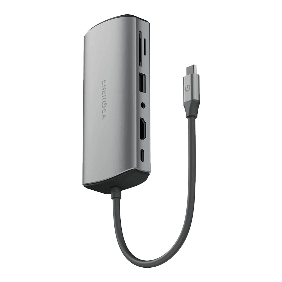 ENERGEA AluHub Max 100W Type-C PD Şarj Destekli 11in1 4K Hub Dönüştürücü - Koyu Gri
