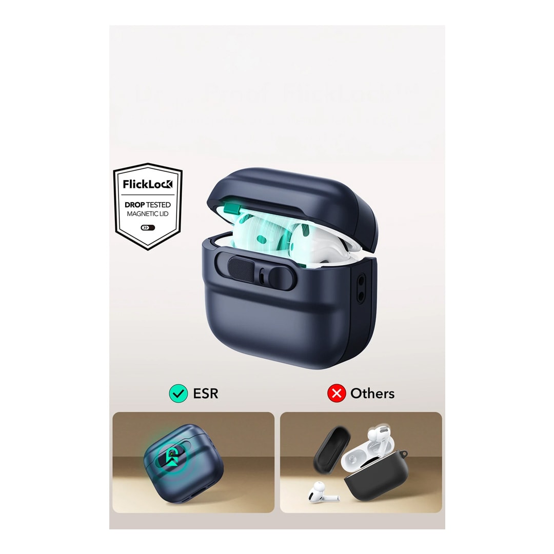 ESR Airpods 4 (4.nesil) Pulse FlickLock Magsafe Şarj Destekli Kilitli Kılıf