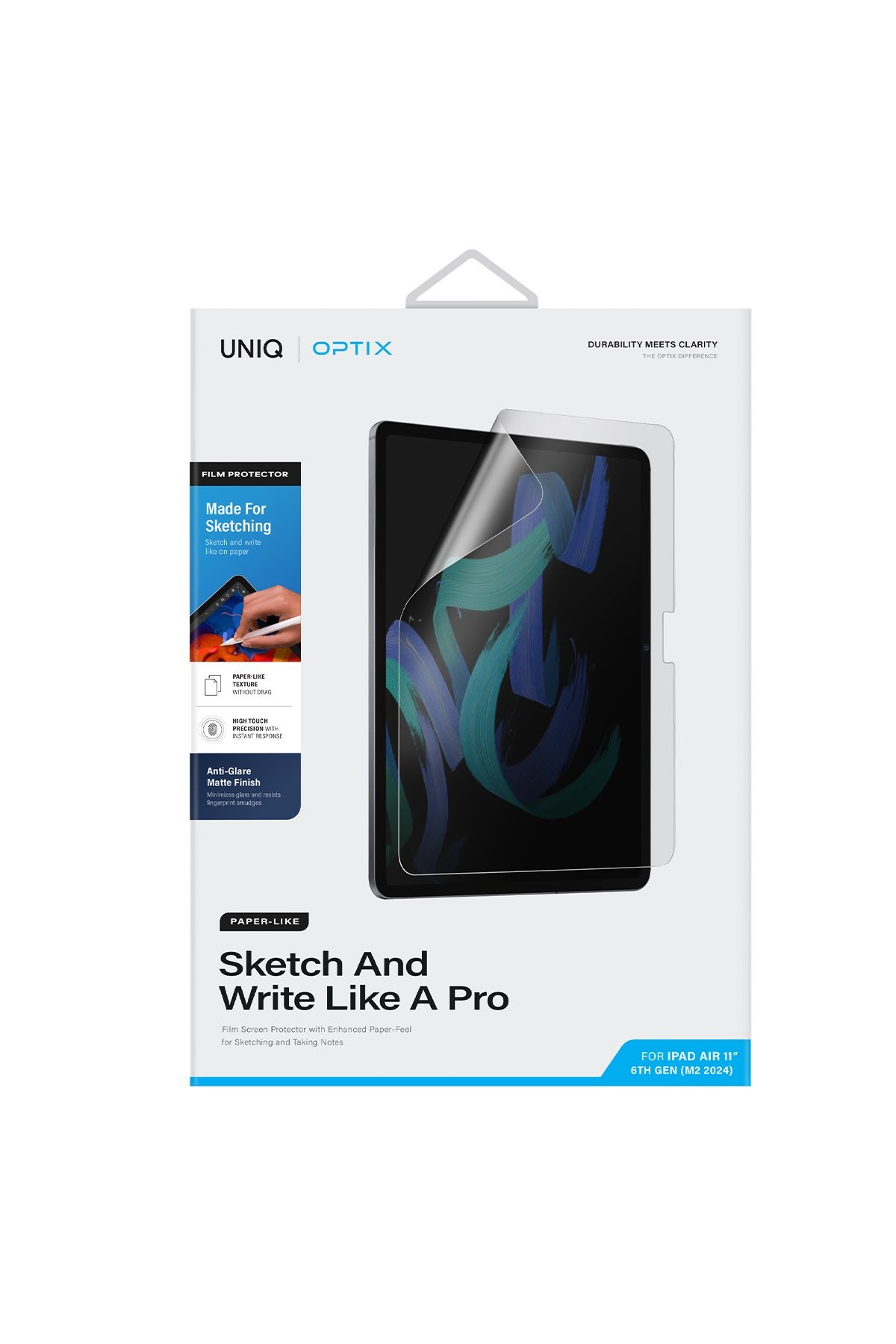 UNIQ iPad Air 11 (2024) Optix Paper Sketch Tablet Nano Koruyucu - Siyah