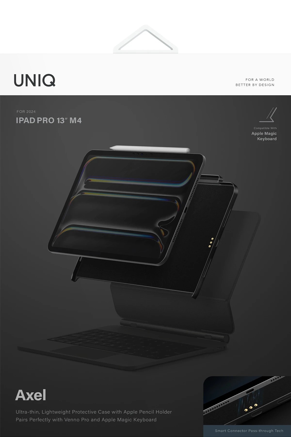 UNIQ iPad Pro 13 (2024) Axel Manyetik Tablet Kılıf - Siyah