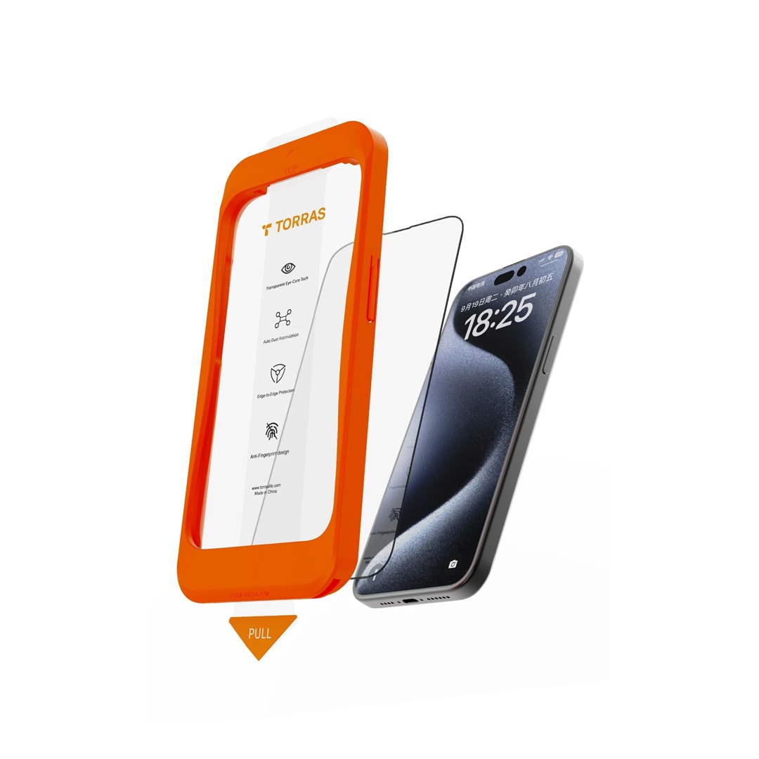 TORRAS iPhone 16 Pro Max Install Master AutoKit HD Cam Ekran Koruyucu - Şeffaf