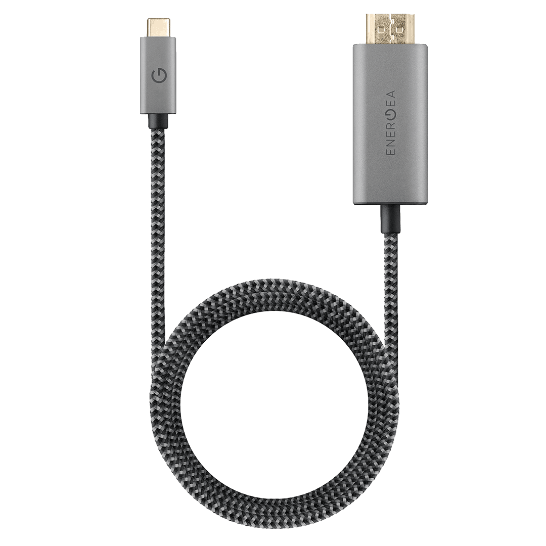 ENERGEA FibraTough 2M 4K 60 Hz Type-C to HDMI Kablo - Gri