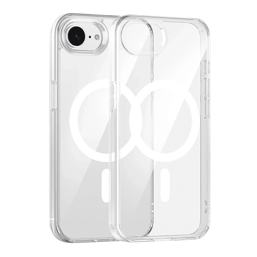 URR iPhone 16E Crystal Clear Magsafe 3in1 Ekran Koruyucu ve Kamera Lens Set - Şeffaf