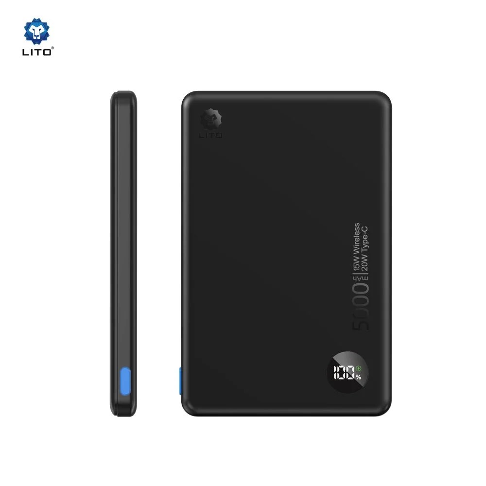 LITO LP08 Taşınabilir İnce Manyetik Göstergeli Magsafe Powerbank  5000 mAh