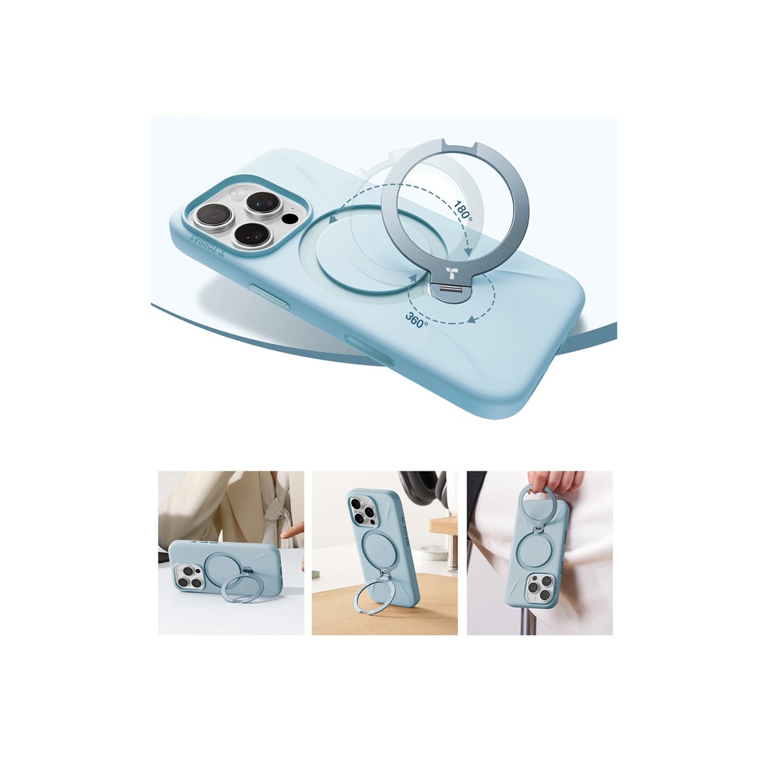 TORRAS iPhone 16 Pro O Stand Spin Silicone Serisi Magsafe Kılıf 