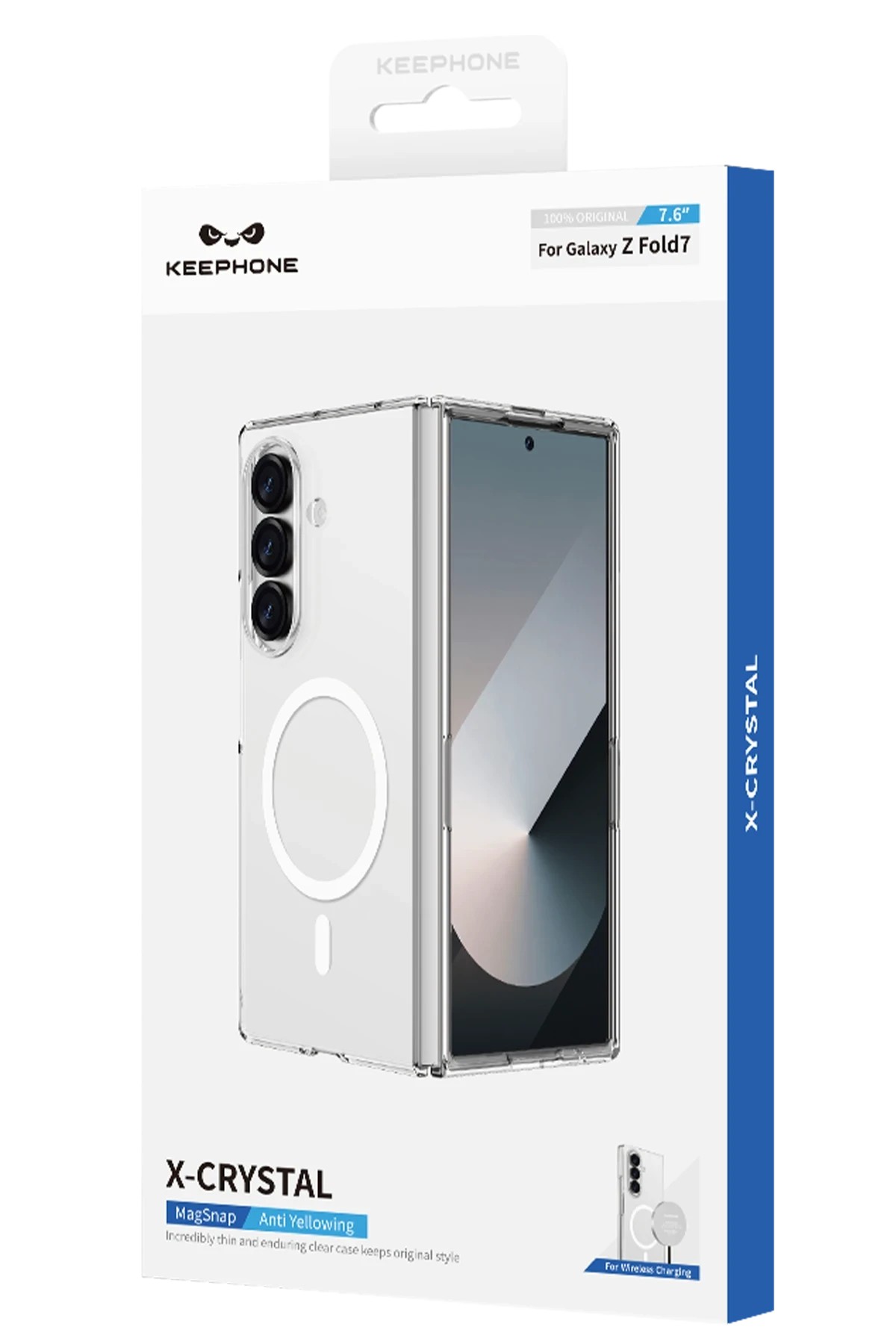 KEEPHONE Samsung Galaxy Z Fold 7 X-Crystal Slim Magsafe Kılıf - Şeffaf