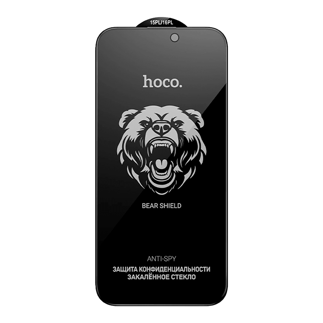 HOCO iPhone 16E Bear Shield Hayalet Cam Ekran Koruyucu - Siyah